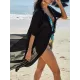 Chiffon Tunicshang Solid Color Bat Sleeves Cover-Ups Tops Chiffon Tunicshang Solid Color Bat Sleeves Cover-Ups Tops