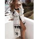 Plaid Printed Loose Bandage Tunicshang Cover-Ups Tops Plaid Printed Loose Bandage Tunicshang Cover-Ups Tops