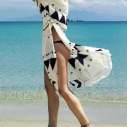 Plaid Printed Loose Bandage Tunicshang Cover-Ups Tops