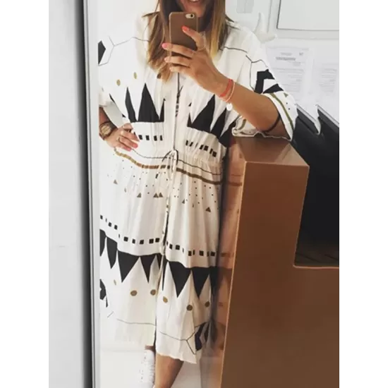 Plaid Printed Loose Bandage Tunicshang Cover-Ups Tops Plaid Printed Loose Bandage Tunicshang Cover-Ups Tops