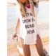 Letter Printing Bat Sleeve Loose Cover-Ups Tops Letter Printing Bat Sleeve Loose Cover-Ups Tops