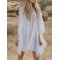 Solid Color Lace Split-Joint Bat Sleeve Bohemia Mini Dress