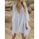 Solid Color Lace Split-Joint Bat Sleeve Bohemia Mini Dress Solid Color Lace Split-Joint Bat Sleeve Bohemia Mini Dress