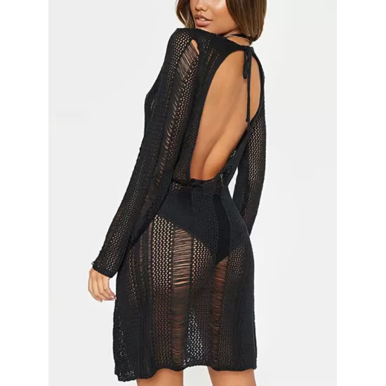 Sexy Crochetgo Hollow Bohemia Cover-Ups Tops Sexy Crochetgo Hollow Bohemia Cover-Ups Tops