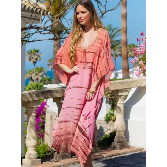 Loose And Sun Protection Tie Dye Cover-Ups Tops Loose And Sun Protection Tie Dye Cover-Ups Tops