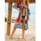 Floral-Print Half-Sleeve Cardigan Cover-Up Swimwear