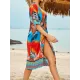 Floral-Print Half-Sleeve Cardigan Cover-Up Swimwear Floral-Print Half-Sleeve Cardigan Cover-Up Swimwear