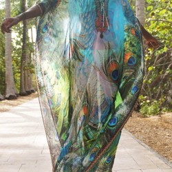 Floral Print Loose V-Neck Beach Dress Cover-Up Swimwear