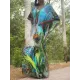 Floral Print Loose V-Neck Beach Dress Cover-Up Swimwear Floral Print Loose V-Neck Beach Dress Cover-Up Swimwear