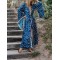 Floral Long Sleeve Cardigan Midi Dresss Cover-Up Swimwear