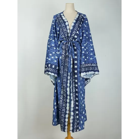 Floral Long Sleeve Cardigan Midi Dresss Cover-Up Swimwear Floral Long Sleeve Cardigan Midi Dresss Cover-Up Swimwear