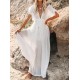 Short Sleeveless V-Back Drawstring Cover-Up Swimwear Short Sleeveless V-Back Drawstring Cover-Up Swimwear