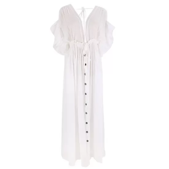 Short Sleeveless V-Back Drawstring Cover-Up Swimwear Short Sleeveless V-Back Drawstring Cover-Up Swimwear