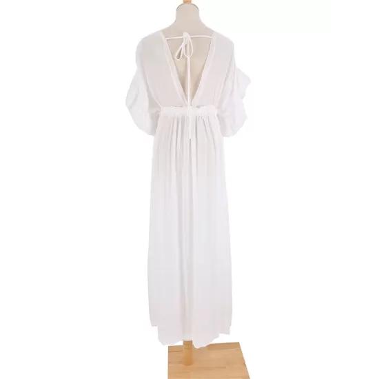 Short Sleeveless V-Back Drawstring Cover-Up Swimwear Short Sleeveless V-Back Drawstring Cover-Up Swimwear