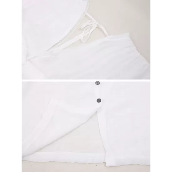 Short Sleeveless V-Back Drawstring Cover-Up Swimwear Short Sleeveless V-Back Drawstring Cover-Up Swimwear