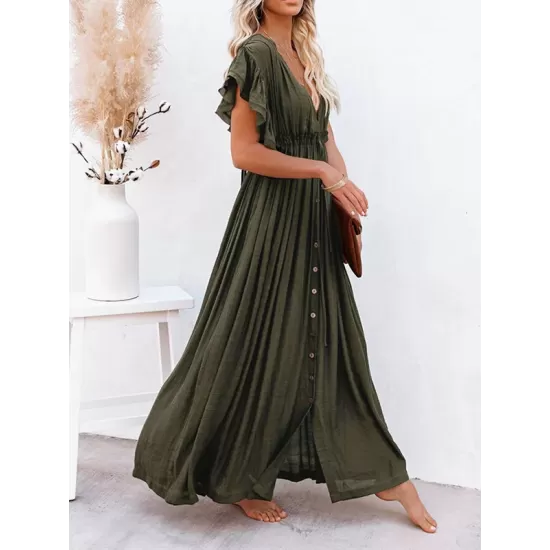 Short Sleeveless V-Back Drawstring Cover-Up Swimwear Short Sleeveless V-Back Drawstring Cover-Up Swimwear