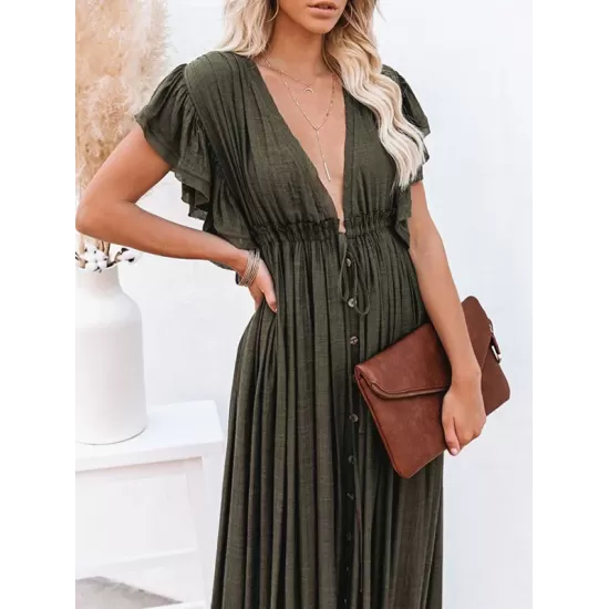 Short Sleeveless V-Back Drawstring Cover-Up Swimwear Short Sleeveless V-Back Drawstring Cover-Up Swimwear