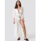 Long Sleeve Lace Split-Joint Lace-Up Vacation Cover-Up Swimwear
