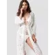 Long Sleeve Lace Split-Joint Lace-Up Vacation Cover-Up Swimwear Long Sleeve Lace Split-Joint Lace-Up Vacation Cover-Up Swimwear