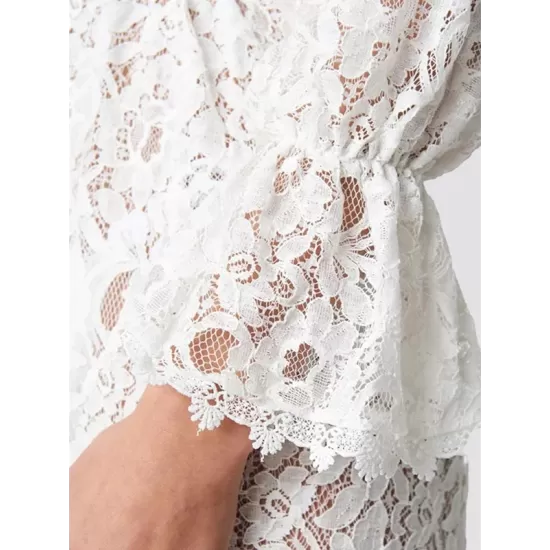 Long Sleeve Lace Split-Joint Lace-Up Vacation Cover-Up Swimwear Long Sleeve Lace Split-Joint Lace-Up Vacation Cover-Up Swimwear