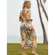 Short Sleeve Floral V-Neck Cardigan Midi Dress Cover-Up Swimwear Short Sleeve Floral V-Neck Cardigan Midi Dress Cover-Up Swimwear