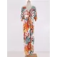 Short Sleeve Floral V-Neck Cardigan Midi Dress Cover-Up Swimwear Short Sleeve Floral V-Neck Cardigan Midi Dress Cover-Up Swimwear