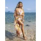 Chiffon Short Sleeve V-Neck Drawstring Cover-Up Swimwear Chiffon Short Sleeve V-Neck Drawstring Cover-Up Swimwear