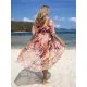 Chiffon Short Sleeve V-Neck Drawstring Cover-Up Swimwear Chiffon Short Sleeve V-Neck Drawstring Cover-Up Swimwear