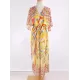 Chiffon Short Sleeve V-Neck Drawstring Cover-Up Swimwear Chiffon Short Sleeve V-Neck Drawstring Cover-Up Swimwear