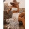Knitted Hollow See-Through Split-Side Tasseled Cover-Up Swimwear