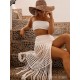Knitted Hollow See-Through Split-Side Tasseled Cover-Up Swimwear Knitted Hollow See-Through Split-Side Tasseled Cover-Up Swimwear