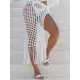 Knitted Hollow See-Through Split-Side Tasseled Cover-Up Swimwear Knitted Hollow See-Through Split-Side Tasseled Cover-Up Swimwear
