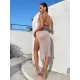 Spaghetti-Neck Hollow Split-Side See-Through Backless Cover-Up Swimwear Spaghetti-Neck Hollow Split-Side See-Through Backless Cover-Up Swimwear