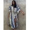 Loose H-Line V-Neck Bandage Snake-Print Cover-Up Swimwear