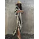 Loose H-Line V-Neck Bandage Snake-Print Cover-Up Swimwear Loose H-Line V-Neck Bandage Snake-Print Cover-Up Swimwear