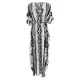 Loose H-Line V-Neck Bandage Snake-Print Cover-Up Swimwear Loose H-Line V-Neck Bandage Snake-Print Cover-Up Swimwear