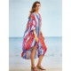 Striped Loose Pocket Cardigan Vacation Beach Cover-Up Swimwear Striped Loose Pocket Cardigan Vacation Beach Cover-Up Swimwear