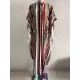 Striped Loose Pocket Cardigan Vacation Beach Cover-Up Swimwear Striped Loose Pocket Cardigan Vacation Beach Cover-Up Swimwear