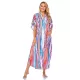 Striped Loose Pocket Cardigan Vacation Beach Cover-Up Swimwear Striped Loose Pocket Cardigan Vacation Beach Cover-Up Swimwear