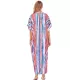 Striped Loose Pocket Cardigan Vacation Beach Cover-Up Swimwear Striped Loose Pocket Cardigan Vacation Beach Cover-Up Swimwear