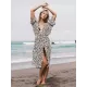 Leopard Split-Side Cardigan Vacation Beach Cover-Up Swimwear Leopard Split-Side Cardigan Vacation Beach Cover-Up Swimwear