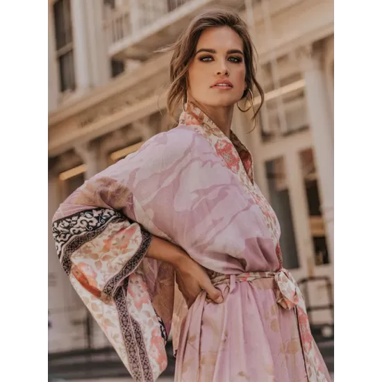 Rayon Floral Loose Caidigan Long Sleeve Beach Cover-Up Swimwear Rayon Floral Loose Caidigan Long Sleeve Beach Cover-Up Swimwear