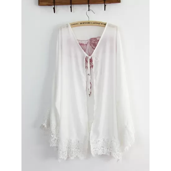 Eagle Print On Back Sexy Cardigan Loose Vacation Cover-Up Swimwear Eagle Print On Back Sexy Cardigan Loose Vacation Cover-Up Swimwear