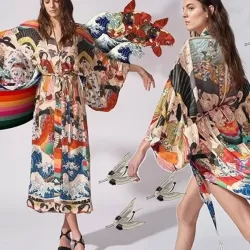 Quick-Drying Kimono Printing Loose Cardigan Cover-Up Swimwear