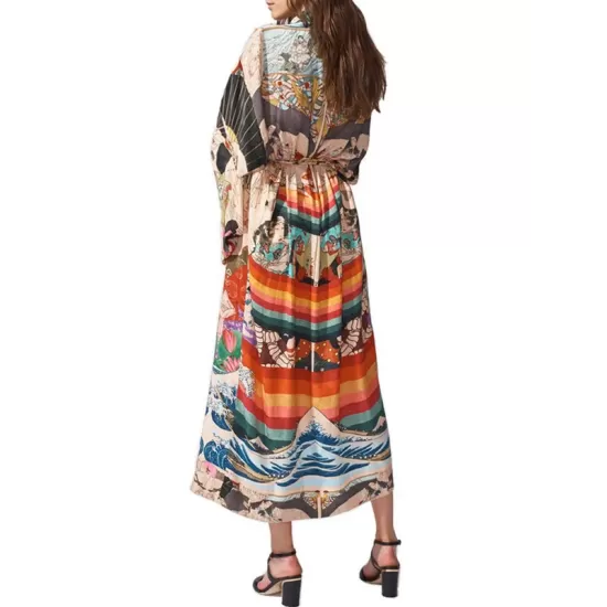 Quick-Drying Kimono Printing Loose Cardigan Cover-Up Swimwear Quick-Drying Kimono Printing Loose Cardigan Cover-Up Swimwear