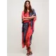 Chiffon Red And Blue Squares Print Loose Cover-Up Swimwear Chiffon Red And Blue Squares Print Loose Cover-Up Swimwear