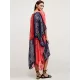 Chiffon Red And Blue Squares Print Loose Cover-Up Swimwear Chiffon Red And Blue Squares Print Loose Cover-Up Swimwear