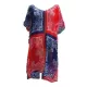 Chiffon Red And Blue Squares Print Loose Cover-Up Swimwear Chiffon Red And Blue Squares Print Loose Cover-Up Swimwear