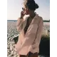 Simple Solid Color Button Long Sleeve Shirt-Style Cover-Up Swimwear Simple Solid Color Button Long Sleeve Shirt-Style Cover-Up Swimwear