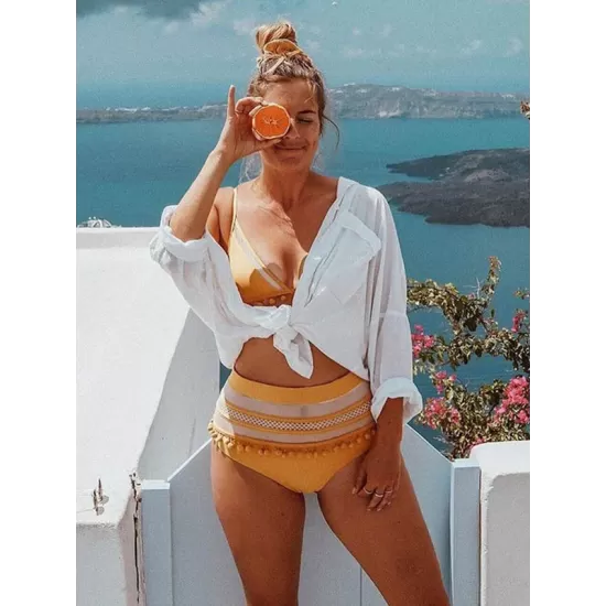 Simple Solid Color Button Long Sleeve Shirt-Style Cover-Up Swimwear Simple Solid Color Button Long Sleeve Shirt-Style Cover-Up Swimwear